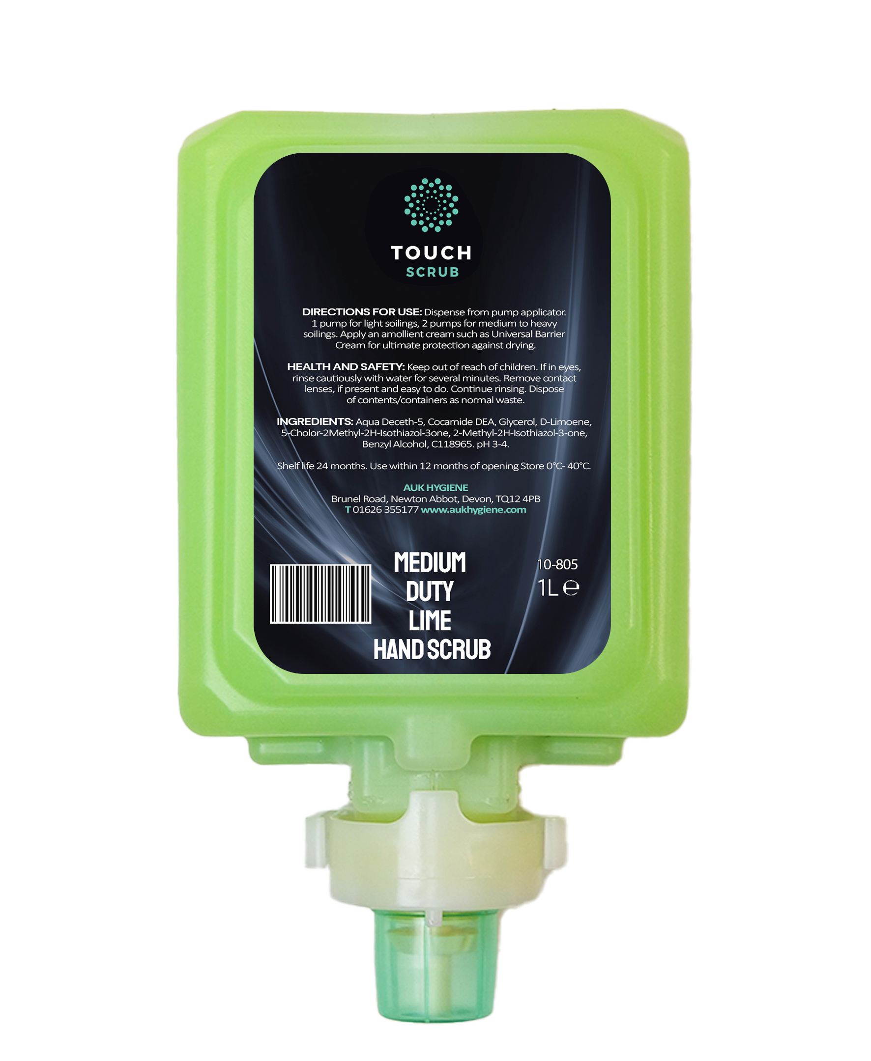 Touch Scrub Medium Duty Lime Hand Scrub Cartridge - 1L